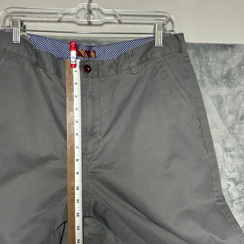 Brooks Brothers 1818 Grey Cotton Chino Pants Flat Front‎ Trousers Men's 36x32